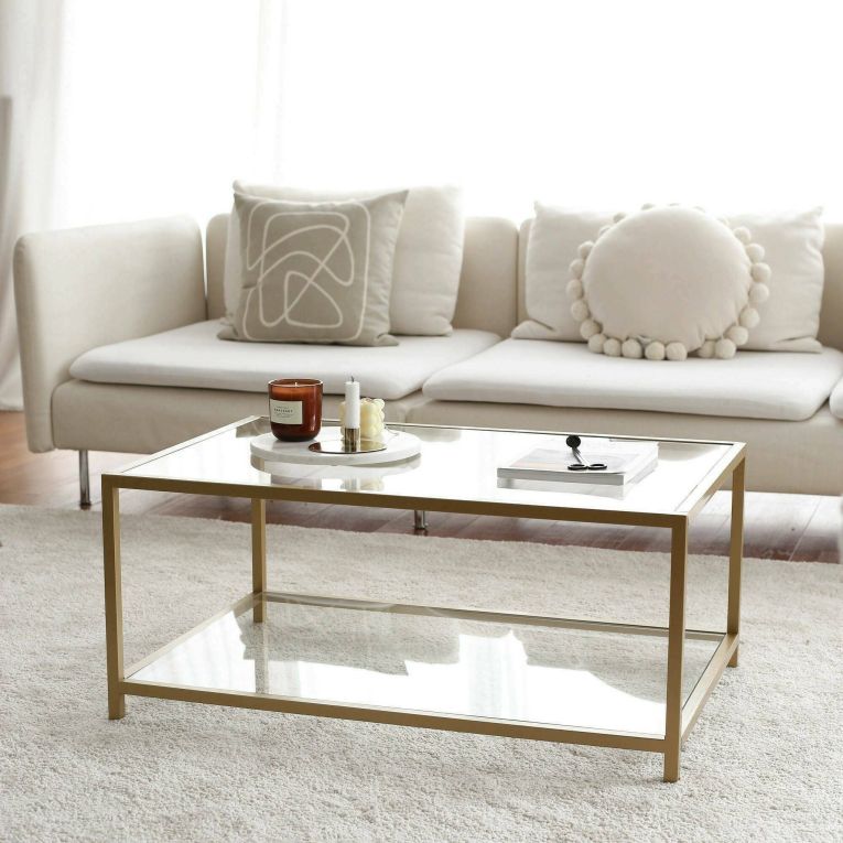 Tavolino da Salotto oro Cassetti 90x60x40h cm, un Vano - Mina