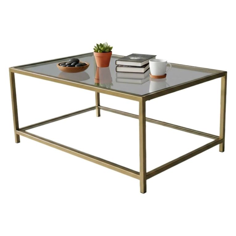Tavolino da Salotto oro Cassetti 90x60x40h cm, un Vano - Mina