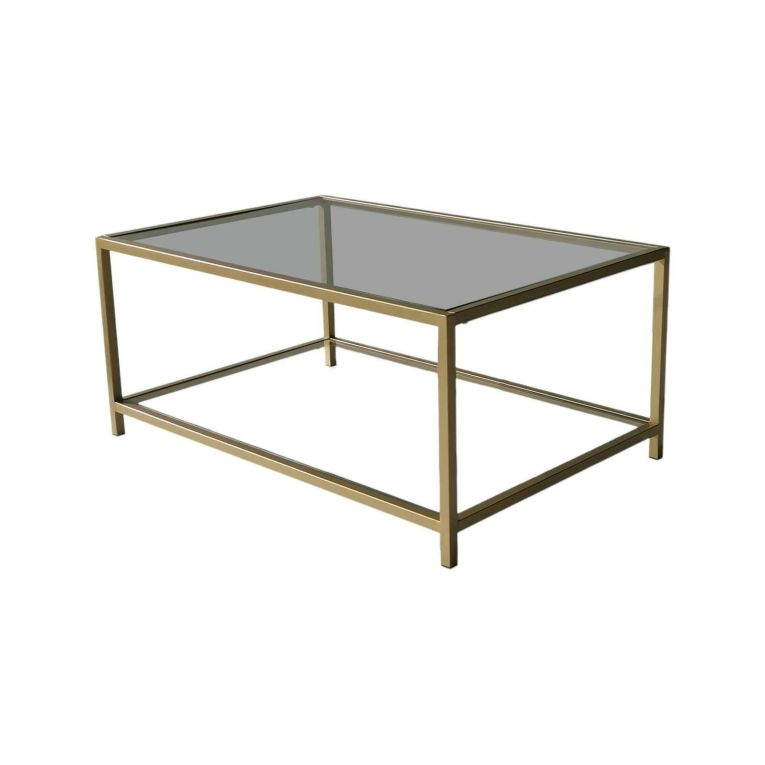 Tavolino da Salotto oro Cassetti 90x60x40h cm, un Vano - Mina