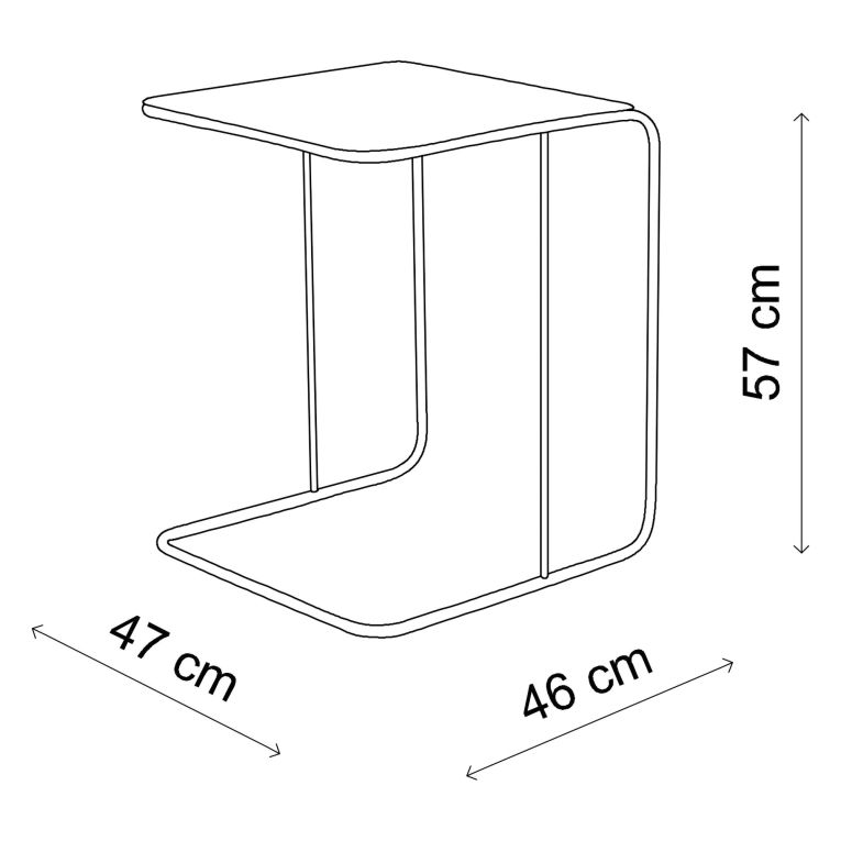 Tavolino da Salotto oro Lucido Forma Rettangolare Materiale Piano in Metallo 47x46x57h cm, Colore Ripiano oro - Cattaneo