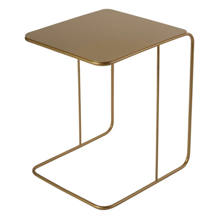 Tavolino da Salotto oro Lucido Forma Rettangolare Materiale Piano in Metallo 47x46x57h cm, Colore Ripiano oro - Cattaneo