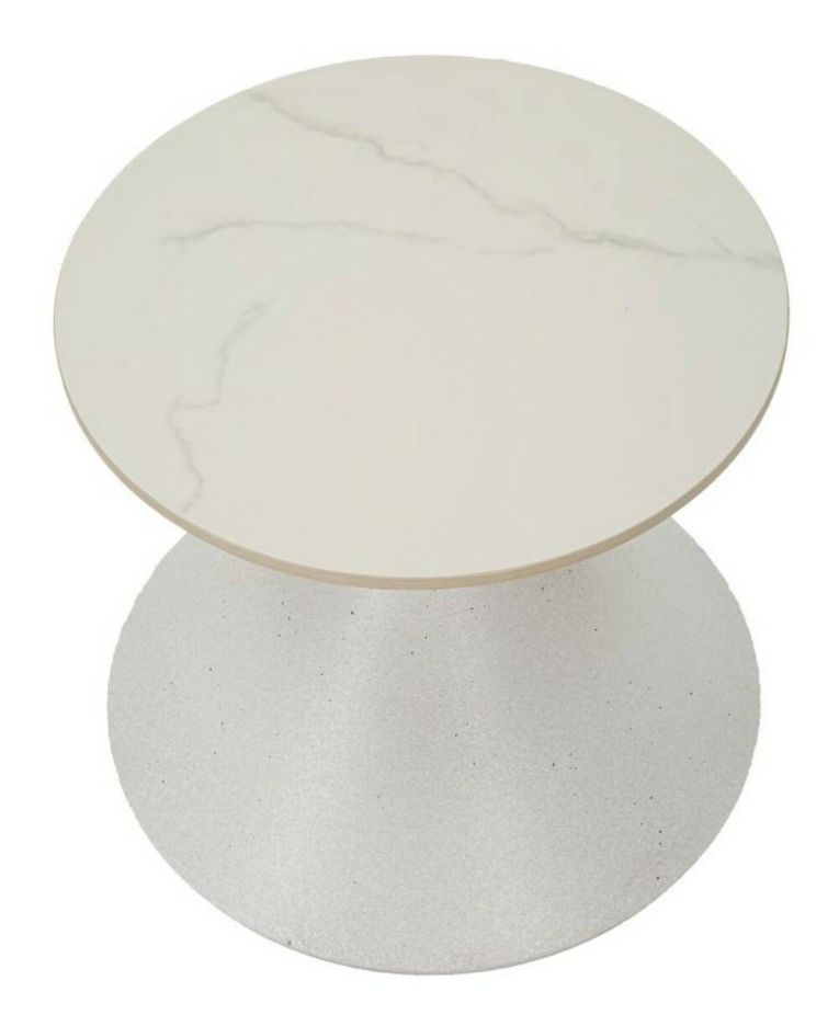 Tavolino da salotto Orongorongo, Tavolo basso da caffè, Portariviste per divano, Ripiano da soggiorno, 45x45 h39 cm, Bianco