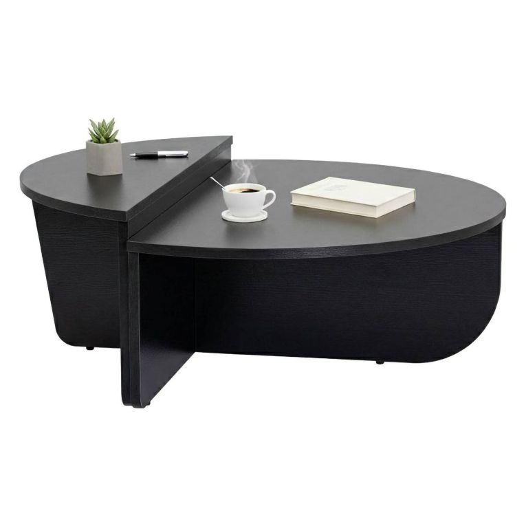 Tavolino da salotto ovale nero 90x60x35h cm - Feyre