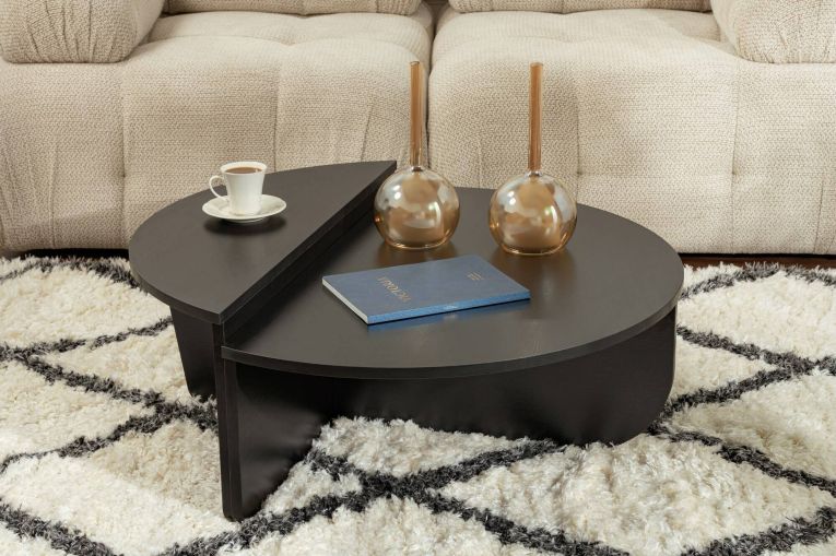 Tavolino da salotto ovale nero 90x60x35h cm - Feyre