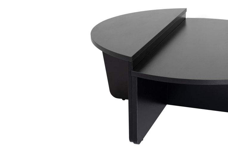 Tavolino da salotto ovale nero 90x60x35h cm - Feyre