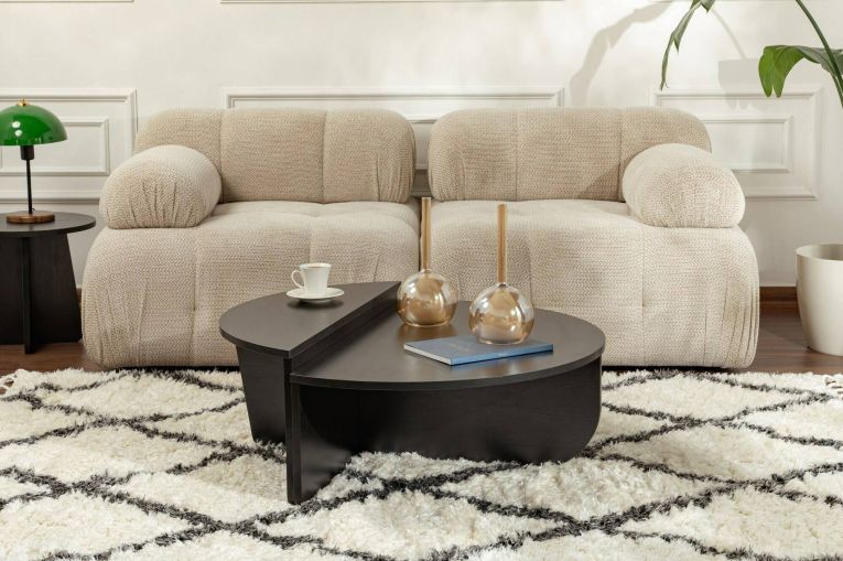 Tavolino da salotto ovale nero 90x60x35h cm - Feyre