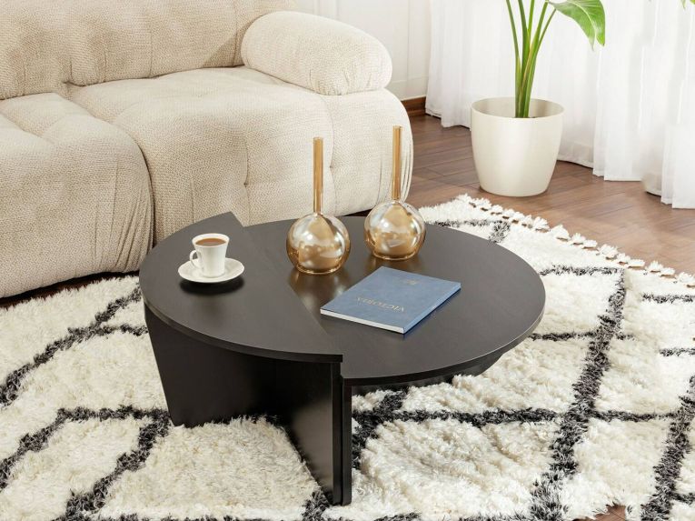Tavolino da salotto ovale nero 90x60x35h cm - Feyre