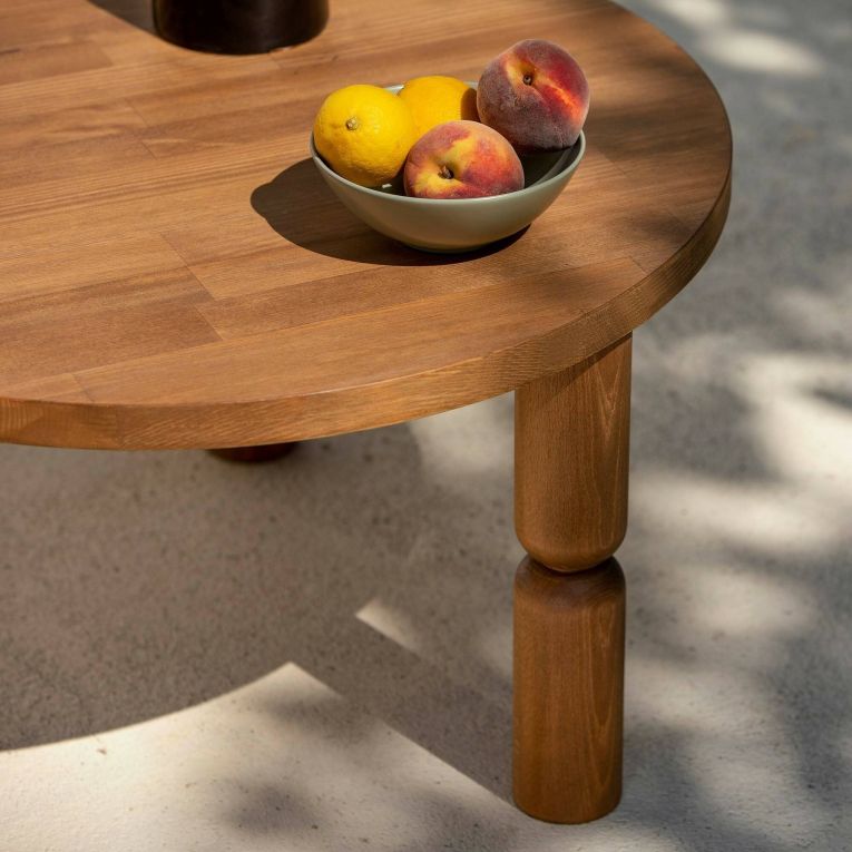 Tavolino da salotto Pallas, Tavolo basso da soggiorno, Ripiano da caffè, Tavolino per divano, 60x60h40 cm, Naturale