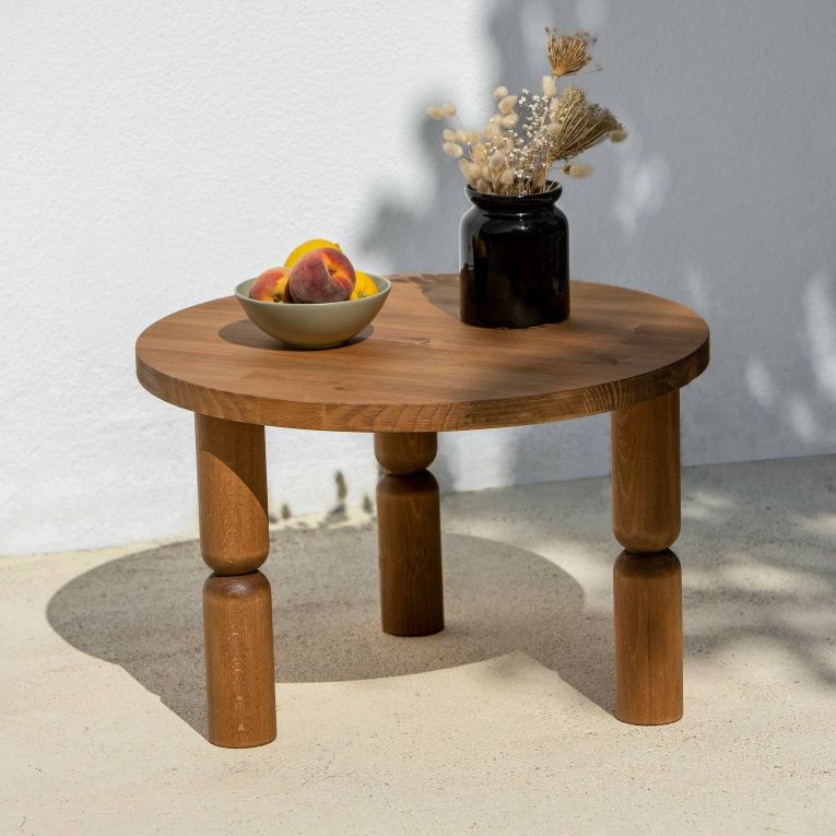Tavolino da salotto Pallas, Tavolo basso da soggiorno, Ripiano da caffè, Tavolino per divano, 60x60h40 cm, Naturale