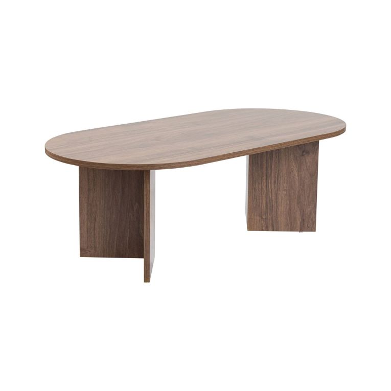 Tavolino da salotto Parrano, Tavolo basso da caffè, Portariviste per divano, Ripiano da soggiorno, 119x60 h40 cm, Noce