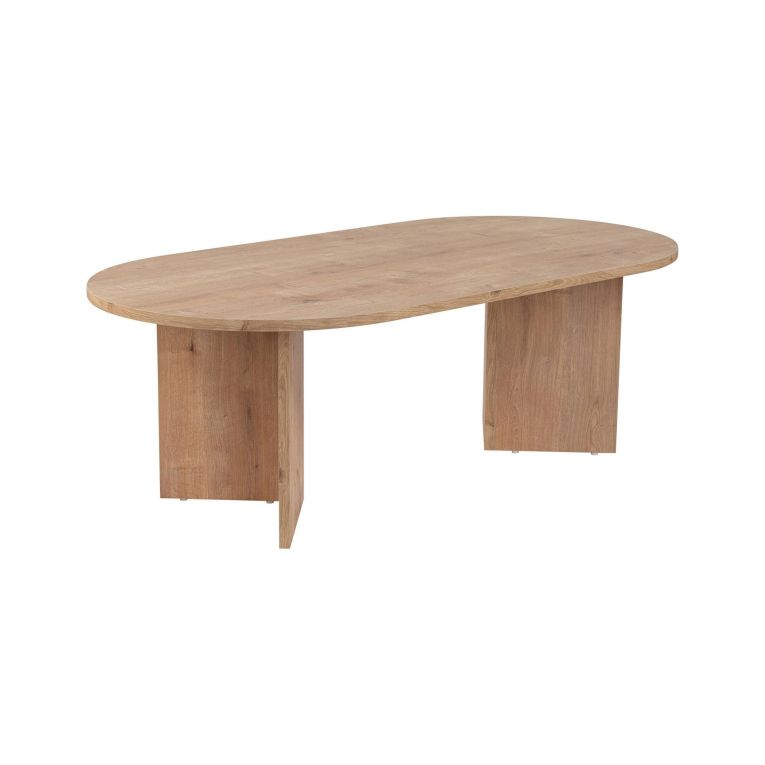 Tavolino da salotto Parrano, Tavolo basso da caffè, Portariviste per divano, Ripiano da soggiorno, 119x60 h40 cm, Quercia