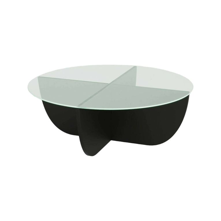Tavolino da salotto Phoebe, Tavolo basso da soggiorno, Ripiano da caffè, Tavolino per divano, 90x90h30 cm, Nero