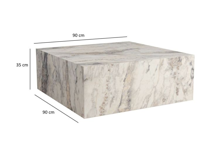 Tavolino da salotto quadrato marmo 90x90x35h cm - Jesinia