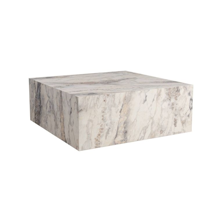 Tavolino da salotto quadrato marmo 90x90x35h cm - Jesinia
