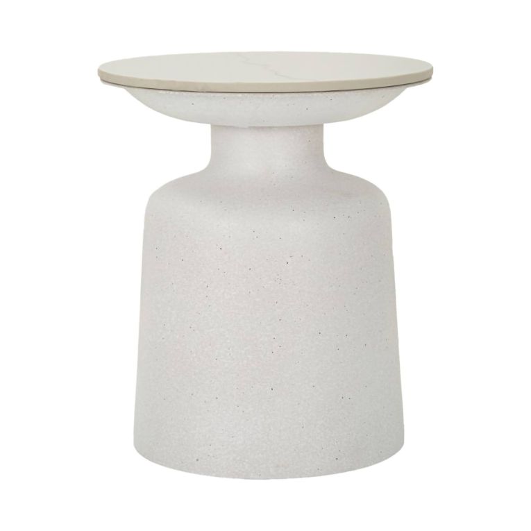 Tavolino da salotto Rakaia, Tavolo basso da caffè, Portariviste per divano, Ripiano da soggiorno, 40x40 h47 cm, Bianco