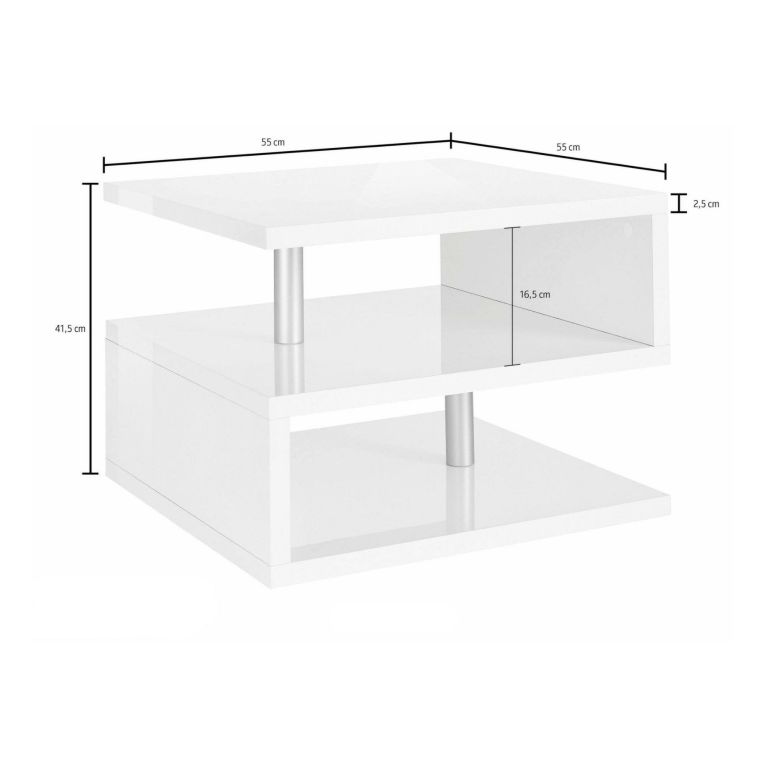 Tavolino da salotto rettangolare antracite 55x55x41h cm - Chanthu