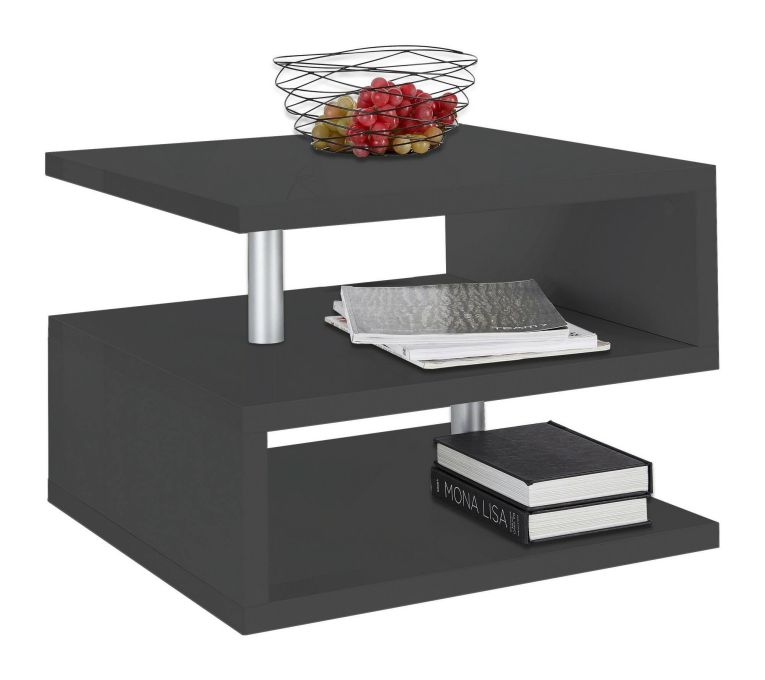 Tavolino da salotto rettangolare antracite 55x55x41h cm - Chanthu