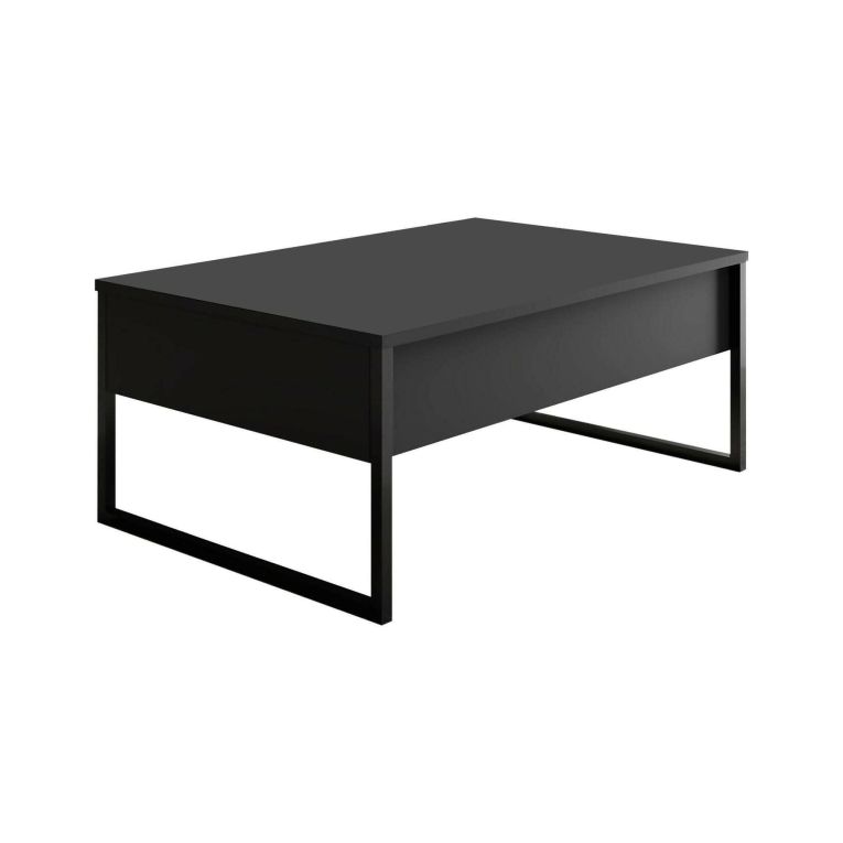 Tavolino da salotto rettangolare antracite e nero 90x60x40h cm - Lavinia