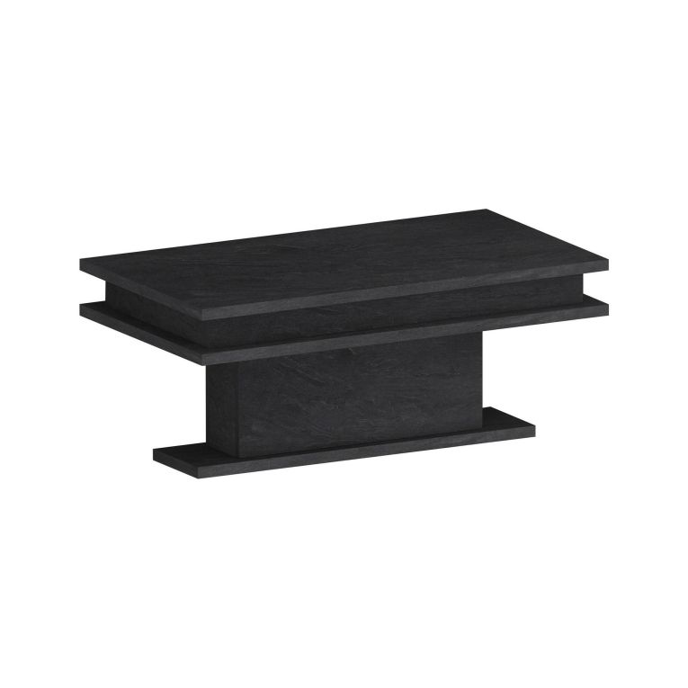 Tavolino da salotto rettangolare ardesia 100x55x42h cm con LED - Iside