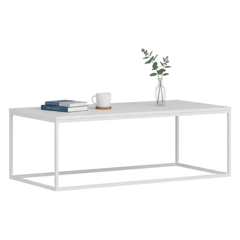 Tavolino da salotto rettangolare bianco 120x60x42h cm - Lazise
