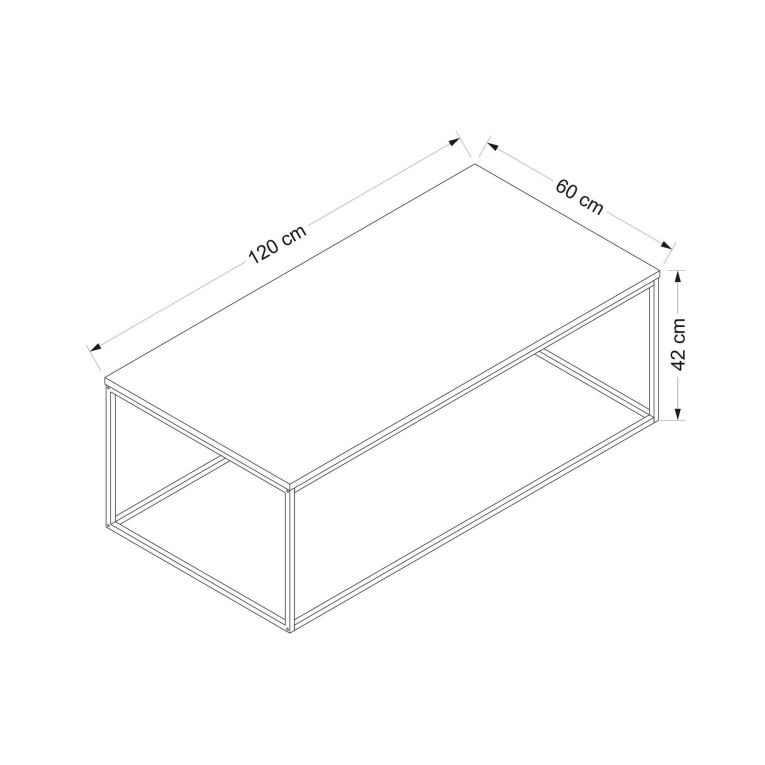 Tavolino da salotto rettangolare bianco 120x60x42h cm - Lazise