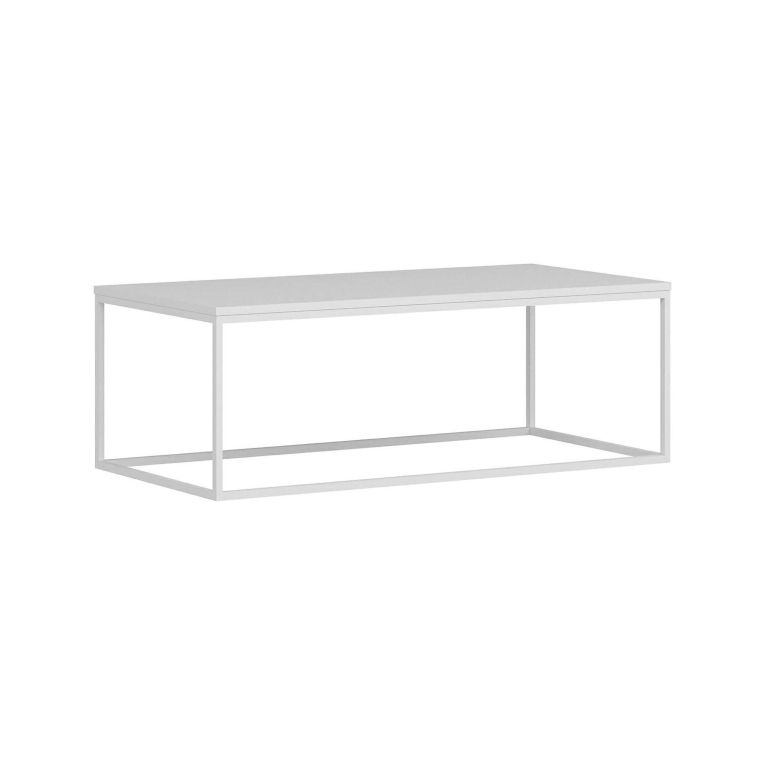 Tavolino da salotto rettangolare bianco 120x60x42h cm - Lazise