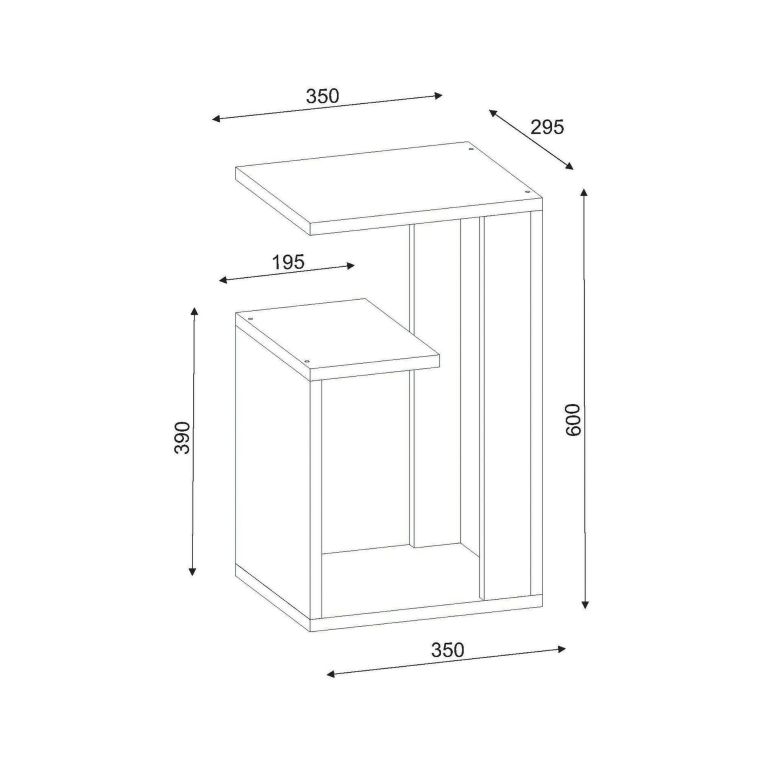 Tavolino da salotto rettangolare bianco 35x29x60h cm - Karnot