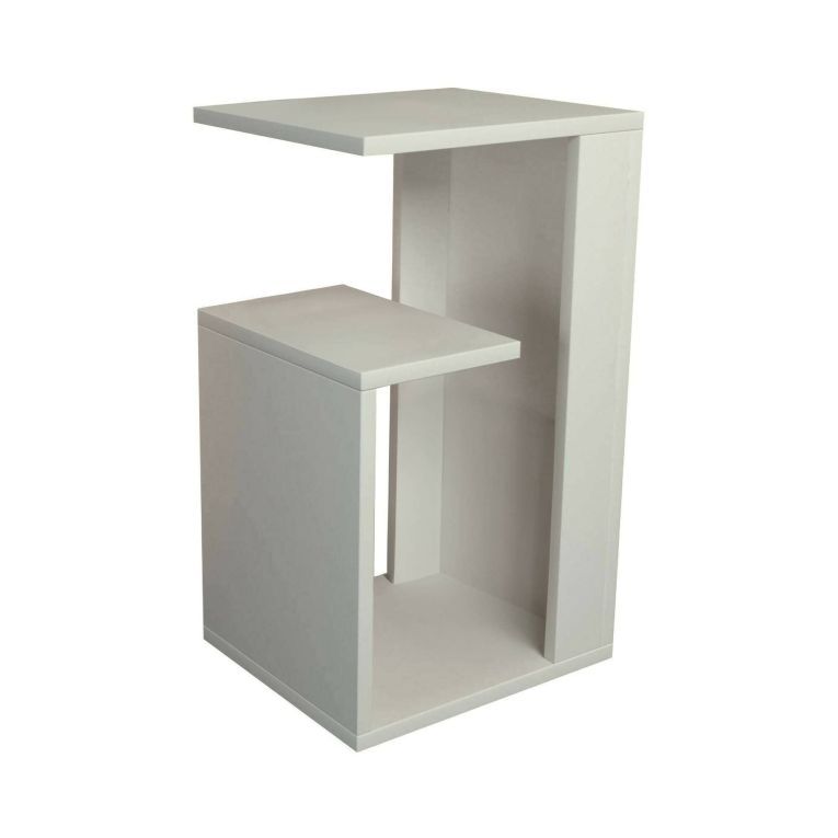 Tavolino da salotto rettangolare bianco 35x29x60h cm - Karnot