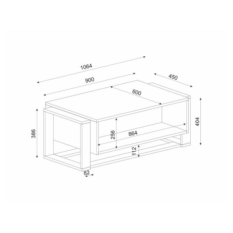 Tavolino da salotto rettangolare bianco e oro 106x60x40h cm - Gigliola
