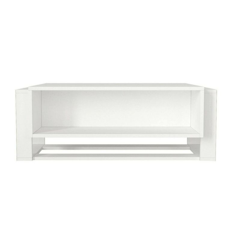 Tavolino da salotto rettangolare bianco e oro 106x60x40h cm - Gigliola