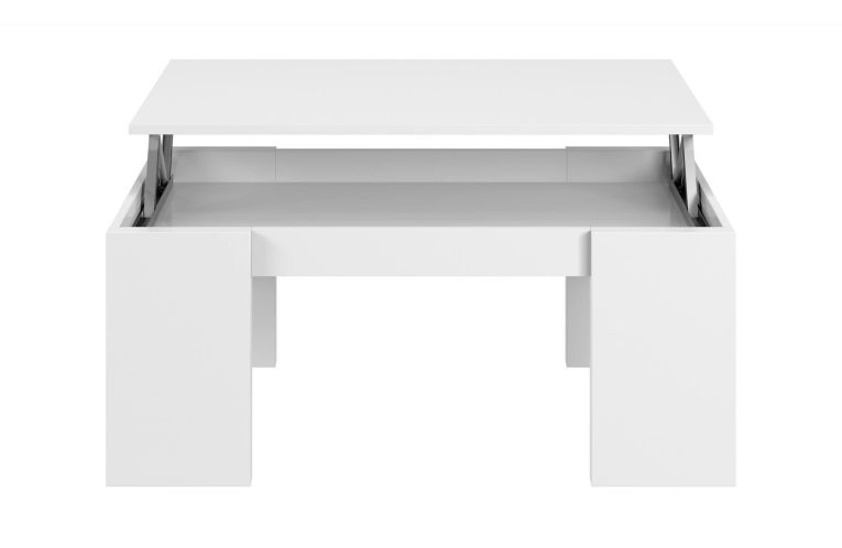 Tavolino da salotto rettangolare bianco lucido 100x43x50h cm - Almo