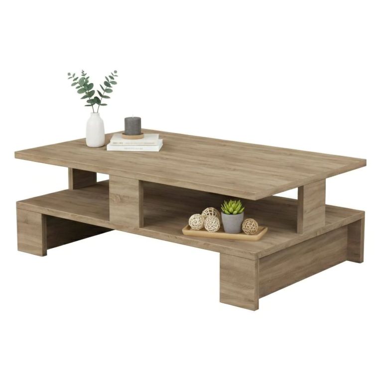 Tavolino da salotto rettangolare quercia 80x50x27h cm - Telescopio