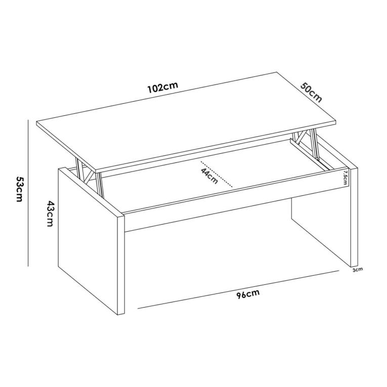 Tavolino da salotto rettangolare rovere nodi 102x50x43h cm - Audi