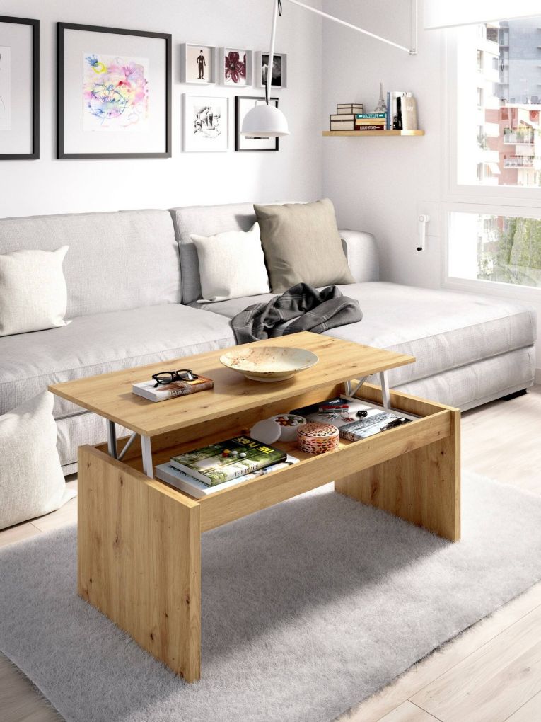 Tavolino da salotto rettangolare rovere nodi 102x50x43h cm - Audi