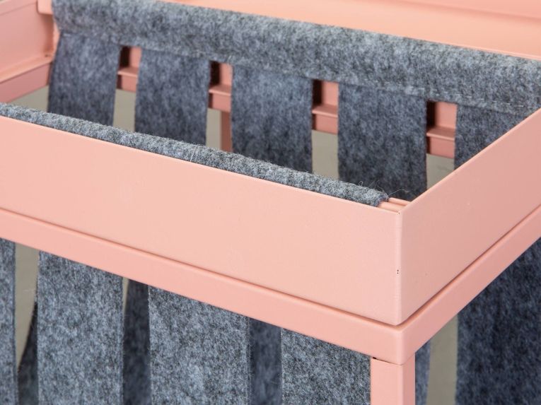 Tavolino da Salotto Rosa Portariviste 2 Vani 35x40x35h cm, Forma Rettangolare - Limana