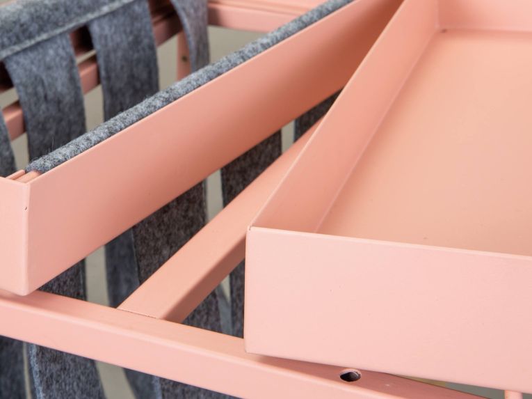 Tavolino da Salotto Rosa Portariviste 2 Vani 35x40x35h cm, Forma Rettangolare - Limana