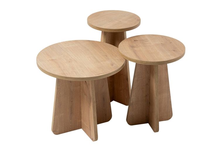 Tavolino da salotto rotondo quercia 43x43x48h cm - Amren
