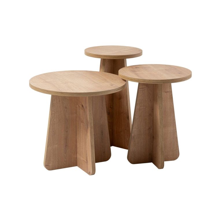 Tavolino da salotto rotondo quercia 43x43x48h cm - Amren