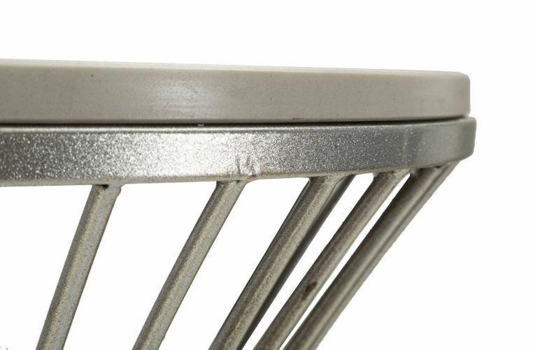 Tavolino da salotto Sitnica, Tavolo basso da caffè, Portariviste per divano, Ripiano da soggiorno, Argento, 50x50 h100 cm