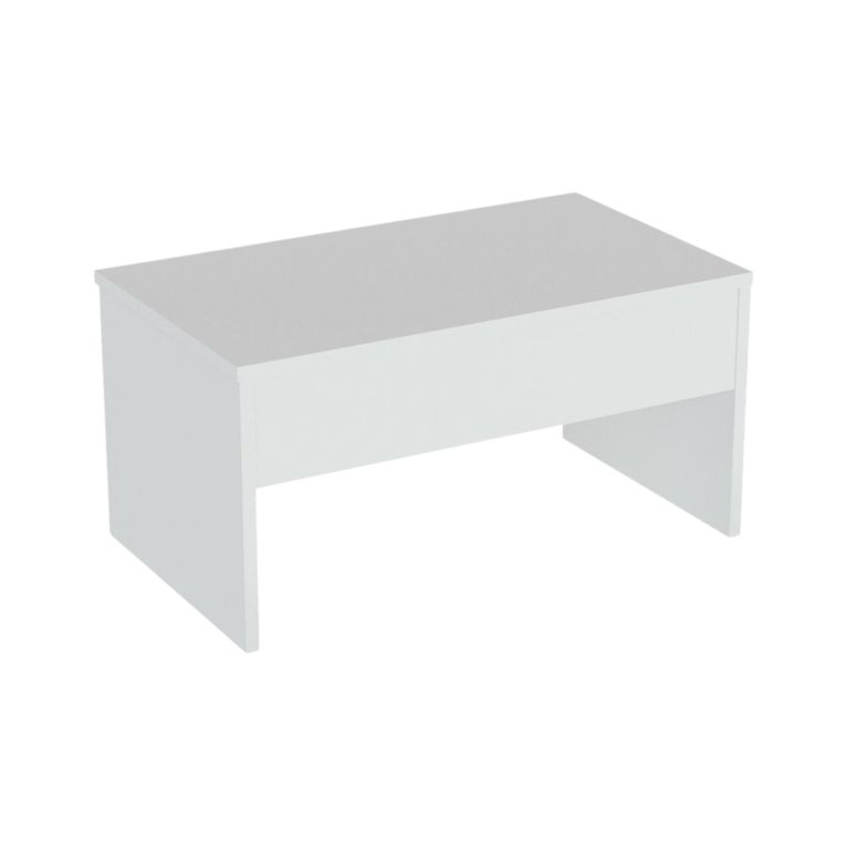 Tavolino da salotto Turok, Tavolo basso da caffè, Portariviste per divano, Ripiano da soggiorno, 90x45 h52 cm, Bianco