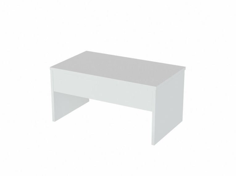 Tavolino da salotto Turok, Tavolo basso da caffè, Portariviste per divano, Ripiano da soggiorno, 90x45 h52 cm, Bianco