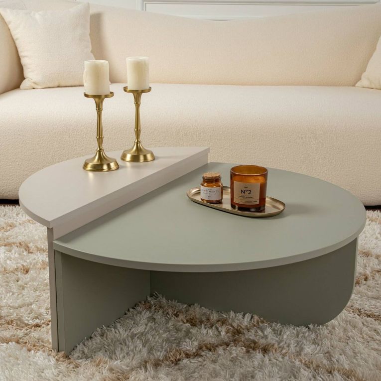 Tavolino da Salotto Verde Peso Massimo Supportato 15 kg Forma Rettangolare 90x60x35h cm, Materiale Piano in Legno Nobilitato - Mansue