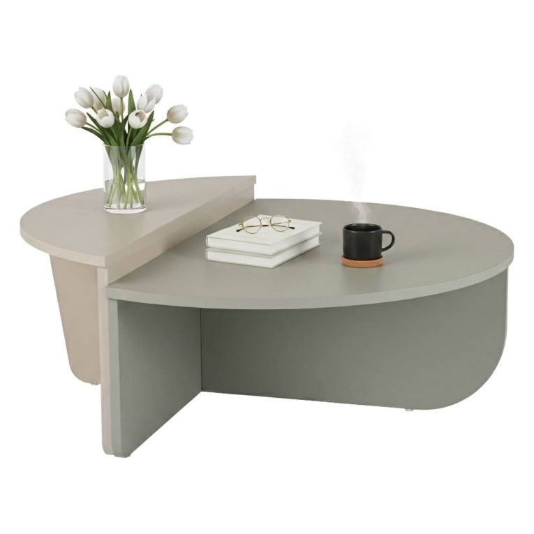 Tavolino da Salotto Verde Peso Massimo Supportato 15 kg Forma Rettangolare 90x60x35h cm, Materiale Piano in Legno Nobilitato - Mansue