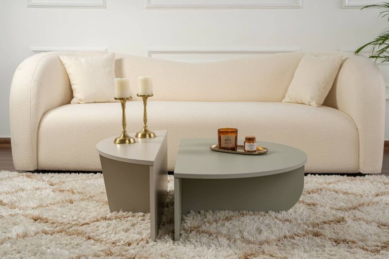 Tavolino da Salotto Verde Peso Massimo Supportato 15 kg Forma Rettangolare 90x60x35h cm, Materiale Piano in Legno Nobilitato - Mansue