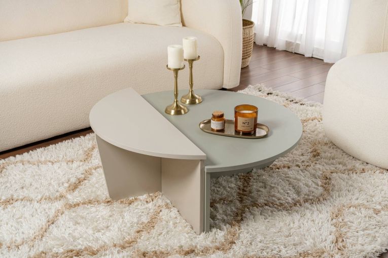 Tavolino da Salotto Verde Peso Massimo Supportato 15 kg Forma Rettangolare 90x60x35h cm, Materiale Piano in Legno Nobilitato - Mansue