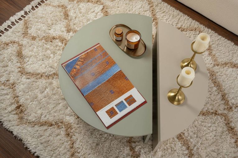 Tavolino da Salotto Verde Peso Massimo Supportato 15 kg Forma Rettangolare 90x60x35h cm, Materiale Piano in Legno Nobilitato - Mansue