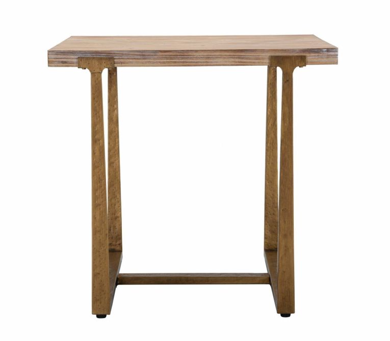 Tavolino rustico quadrato 4 posti oro e marrone 80x80cm - Kazimir