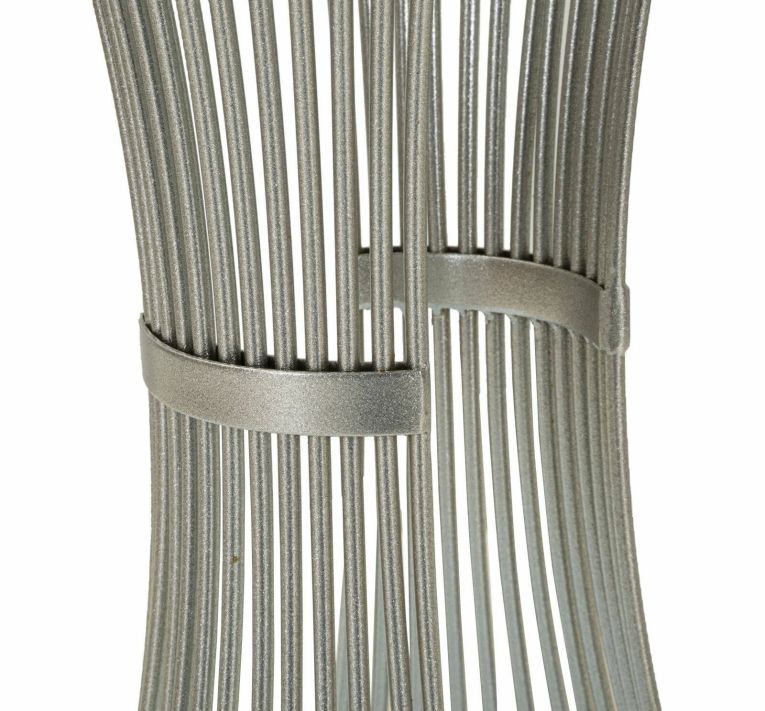 Tavolino salotto circolare argento 40x40x79h cm base intrecciata - Merli