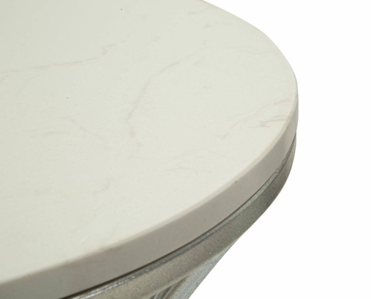 Tavolino salotto circolare argento 40x40x79h cm base intrecciata - Merli