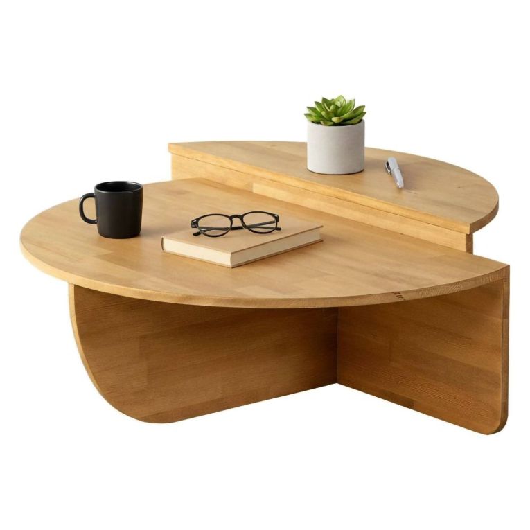 Tavolino salotto irregolare quercia 90x60x35h cm - Azim